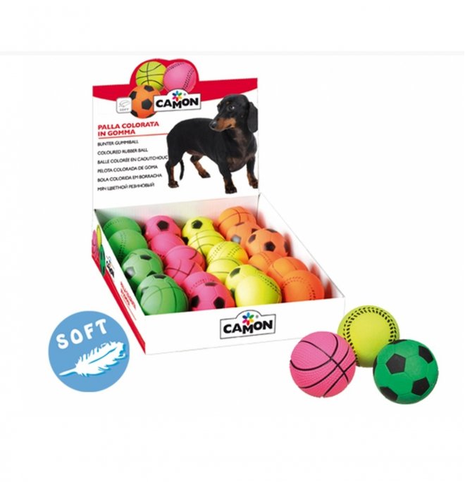 Camon gioco cane palla sport in gomma 70mm 