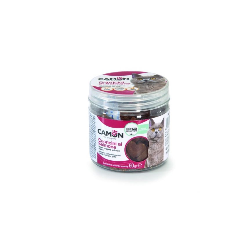 Camon snack gatto 60g cuoricini salmone 