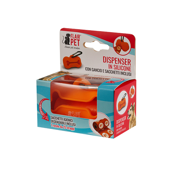 Flair pet dispenser silicone con sacchetti igienic
