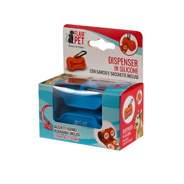 Flair pet dispenser silicone con sacchetti igienic