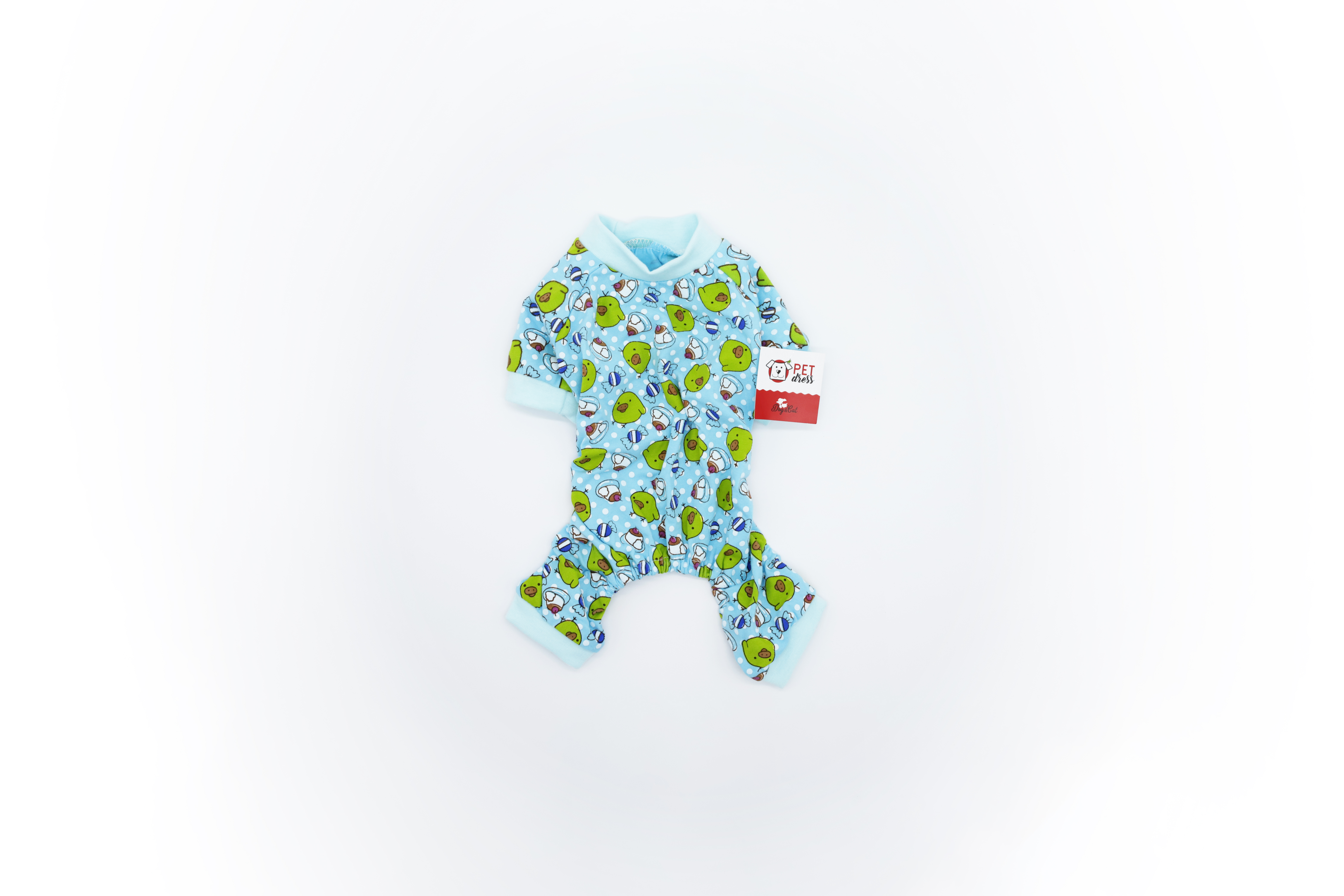 Dogcat pet dress pigiama pulcini verde