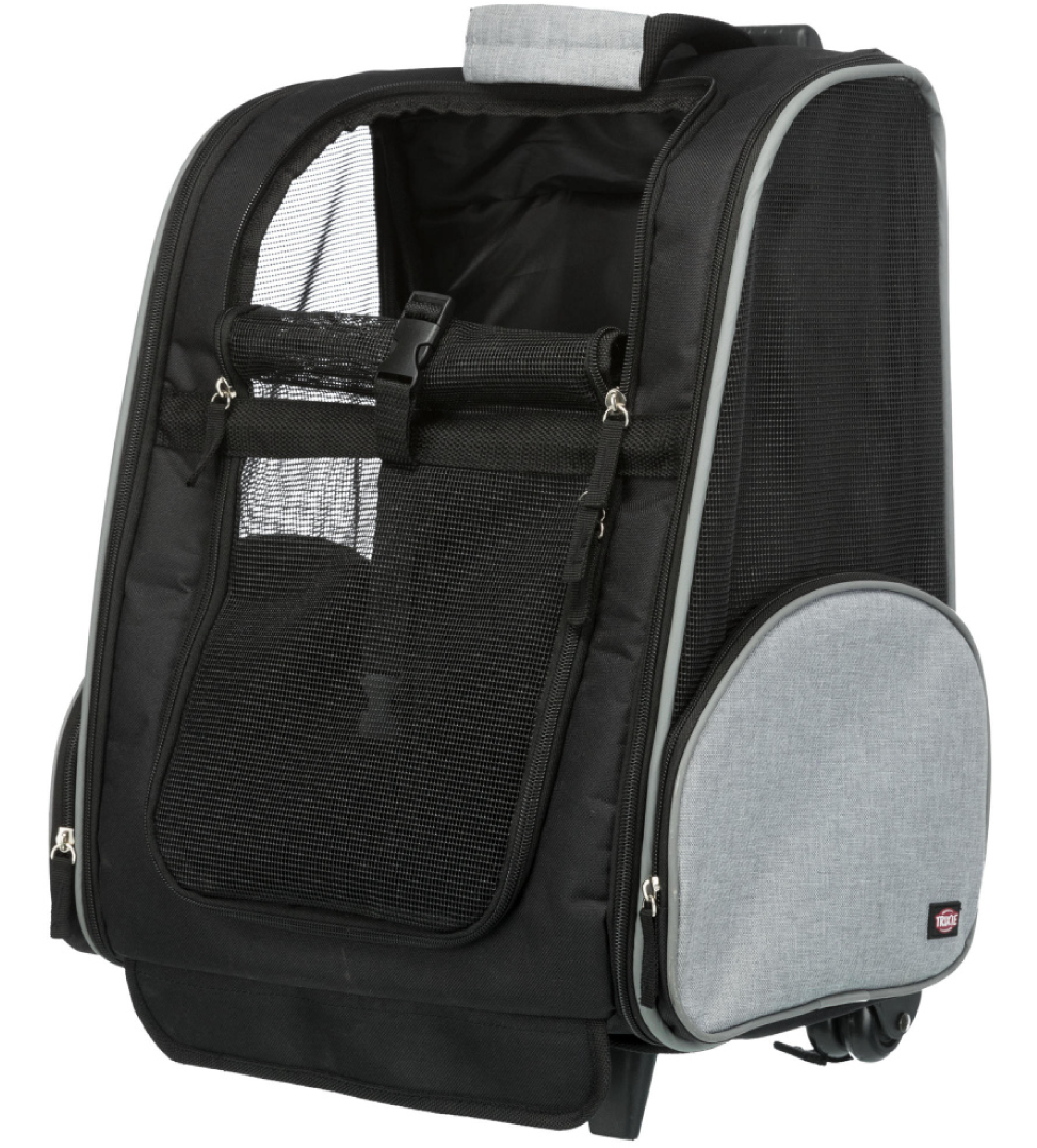 Trixie trolley nylon 34x43x67cm nerogrigio 